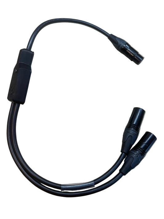 XLR hot-swap Y camera power cable